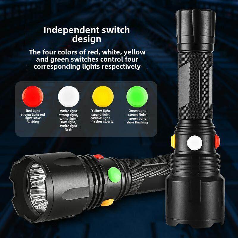 红、黄、绿、白四色救生警示灯应急救援手电筒
