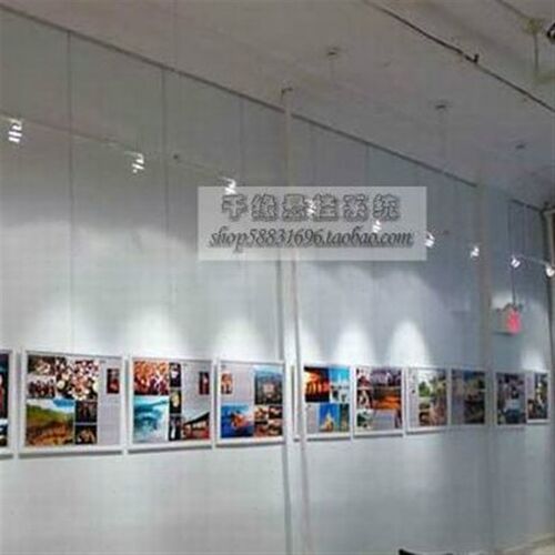 新款182米挂画器加厚挂画轨道画廊展览可移动导轨线槽黑白色超级