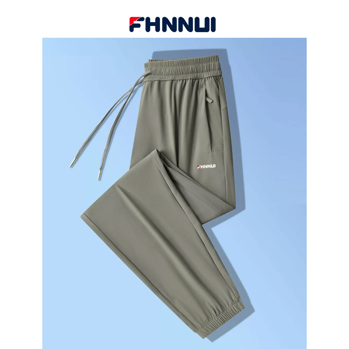 FHNNUI男士速干运动裤冰丝裤子男夏季薄款中年爸爸空调快干休闲裤