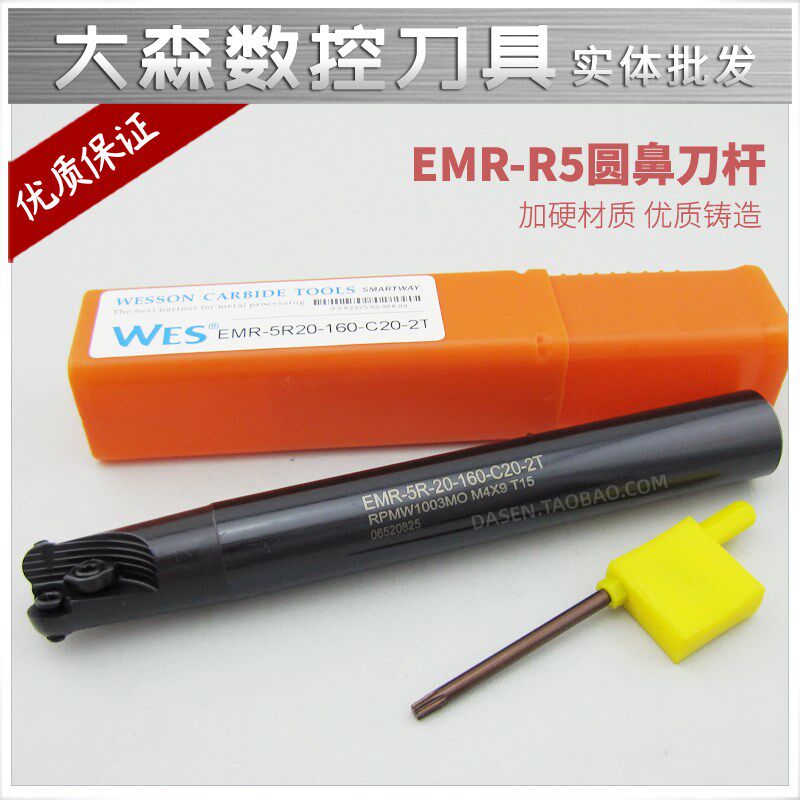 EMR圆鼻立铣刀杆/R5刀杆/铣刀把/牛鼻刀 黑杆 C20-5R25-200