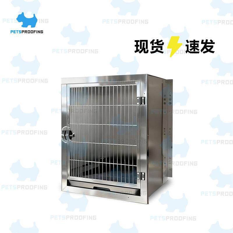 佰宠厂家直销小号不锈钢兽医狗猫宠物笼展示笼自动锁现货