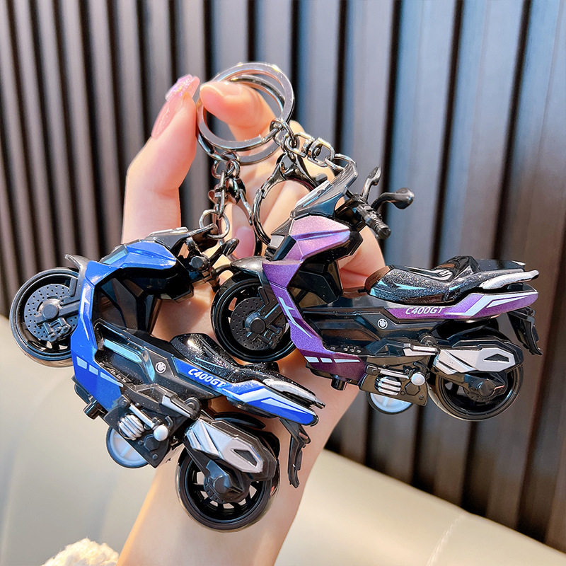 卡通回力摩托车钥匙扣创意机车情侣汽车包包钥匙链挂件小礼品批发