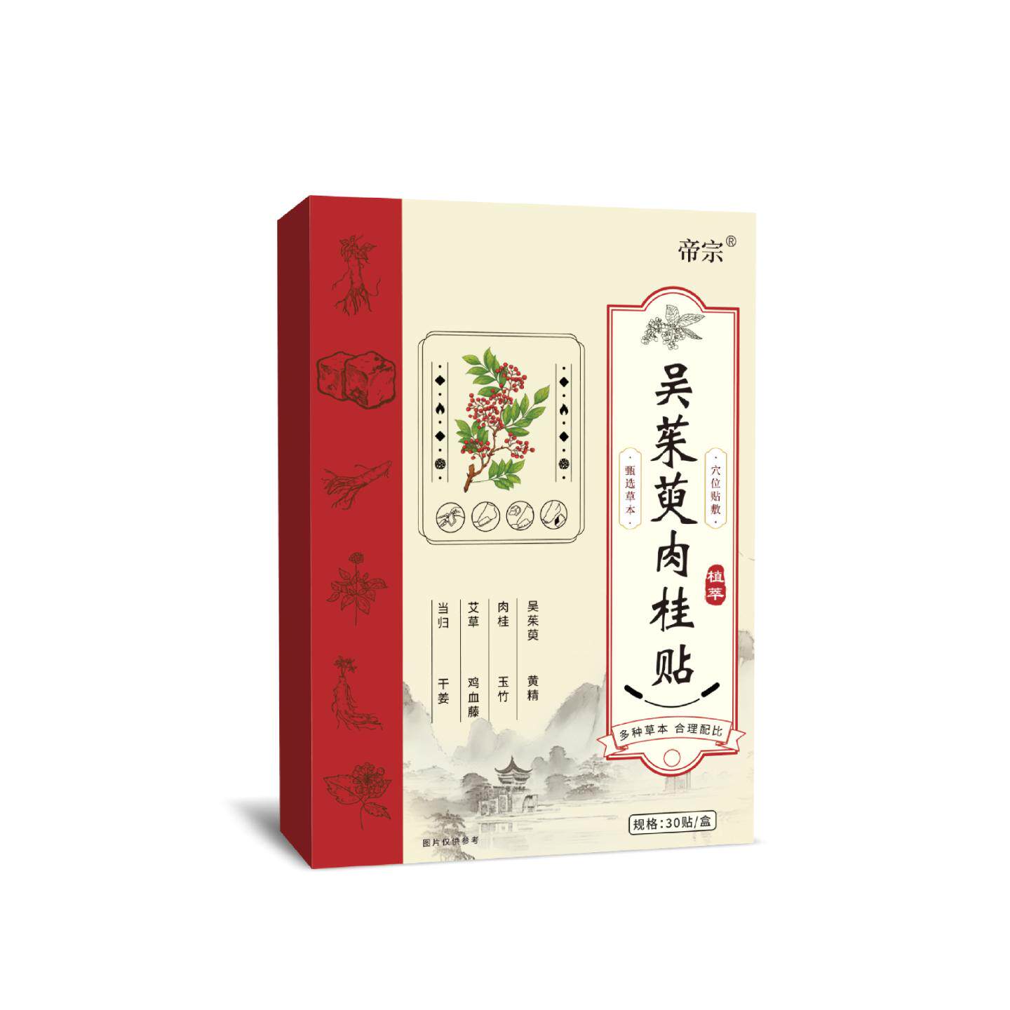 帝宗吴茱萸肉桂贴艾草贴草本精华足部穴位贴艾灸贴专用膏贴正品