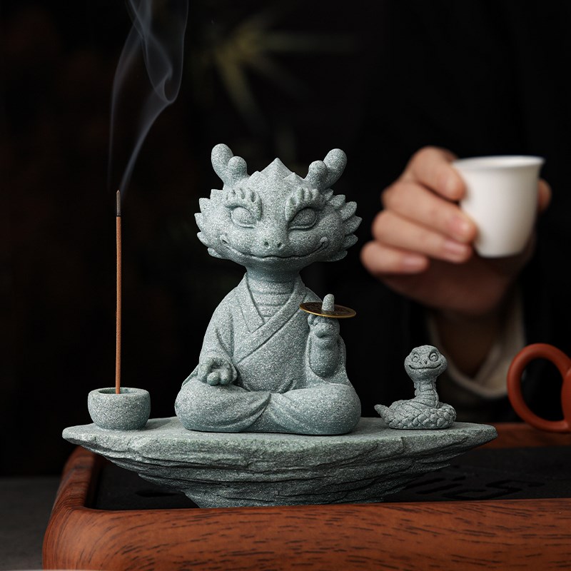 青砂石龙蛇大师茶宠摆件创意一定赚招财茶桌家居桌面装饰品