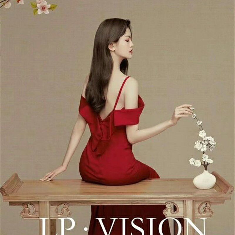 古风工笔画中式秀禾婚纱摄影道具影楼拍照民国风主题实木桌子茶几