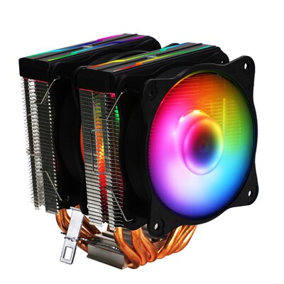 ARGB dual tower 4/6 copper tube CPU cooler 9cm dual fan