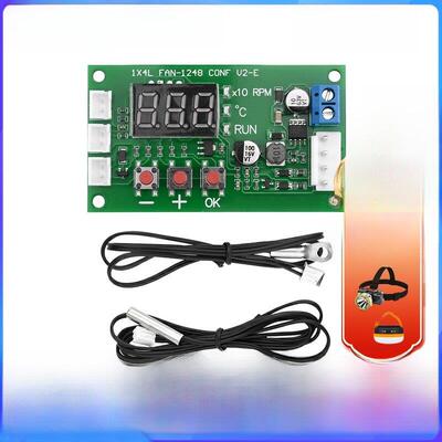 Dc12V24V-48V数显四线Pwm风扇温控调速调节器5A支持Ec Ebm风扇可