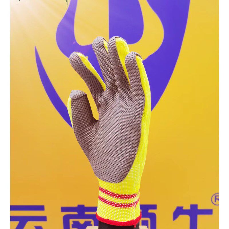 顶牛软胶片2021升级版工地干活专用手套蓝色红色耐磨防滑工地手套