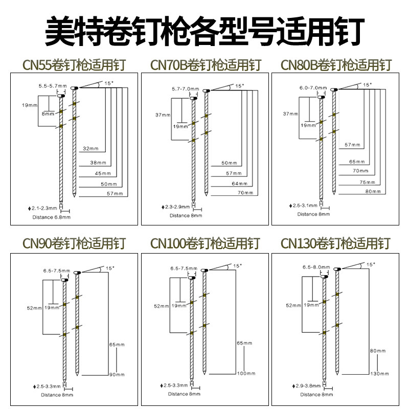 美特卷钉枪气动卷钉枪cn55CN7080B130木托盘包装箱木工打洋钉器抢