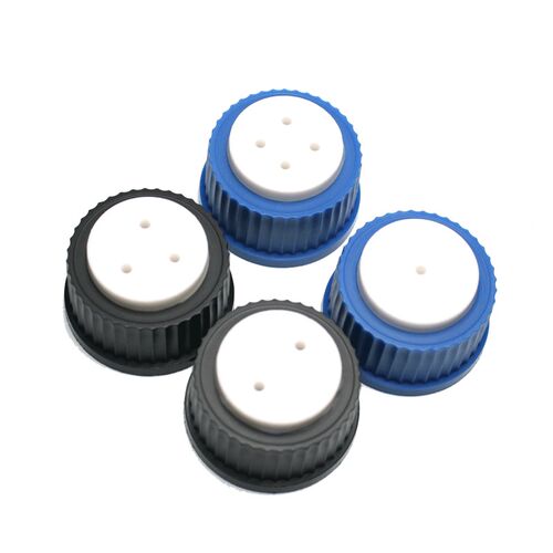 塑料流动相瓶盖1/2/3/4孔GL45试剂瓶盖补料换气白色蓝色黑色流动