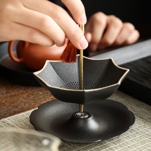 陶瓷创意雨伞茶漏茶滤茶叶分离过滤网茶具配件泡茶神器茶台桌摆件
