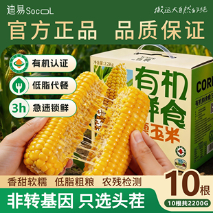 迪易有机黄糯玉米东北新鲜玉米非转基因真空礼盒低脂代餐粗粮