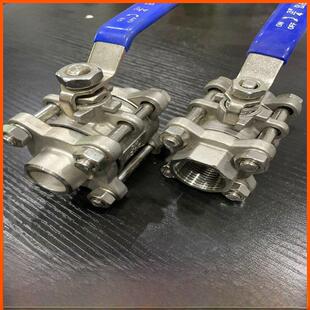 316不锈钢三片式球阀 焊接三片式阀门4分 丝扣三片式螺纹球阀6分