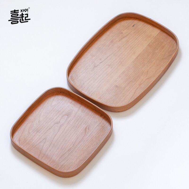黑胡桃木托盘实木茶盘 简约木质家用咖啡茶具水杯下午茶托盘夏克