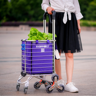 家用能上楼梯的手拉车拉货爬楼小车可折叠拉杆小推车小爬8轮搬运