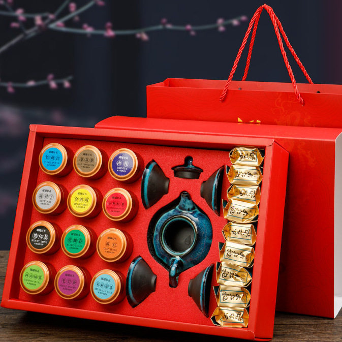 港猫茶叶礼盒装大红袍金骏眉小罐茶小青柑高档送人春节茶叶礼G24