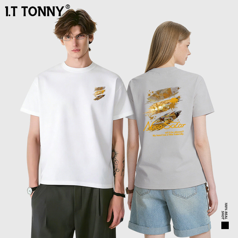 潮牌I.T TONNY新款联名甜妹潮酷风夏季重磅短袖T恤男女款G
