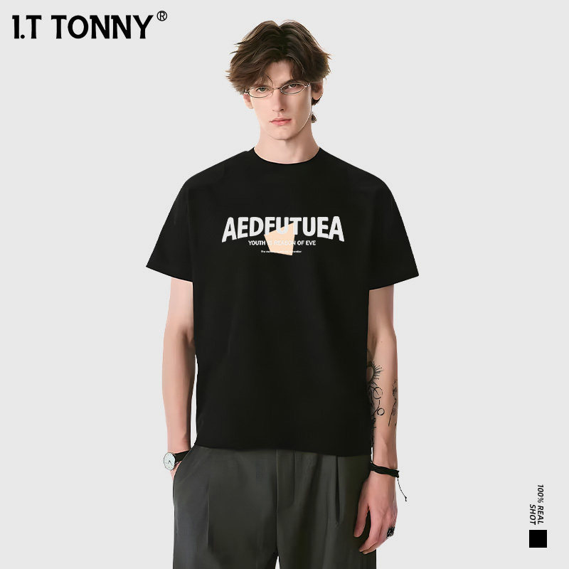 潮牌I.T TONNY美式复古高街潮牌短袖夏季情侣男女同款舒适潮范XG