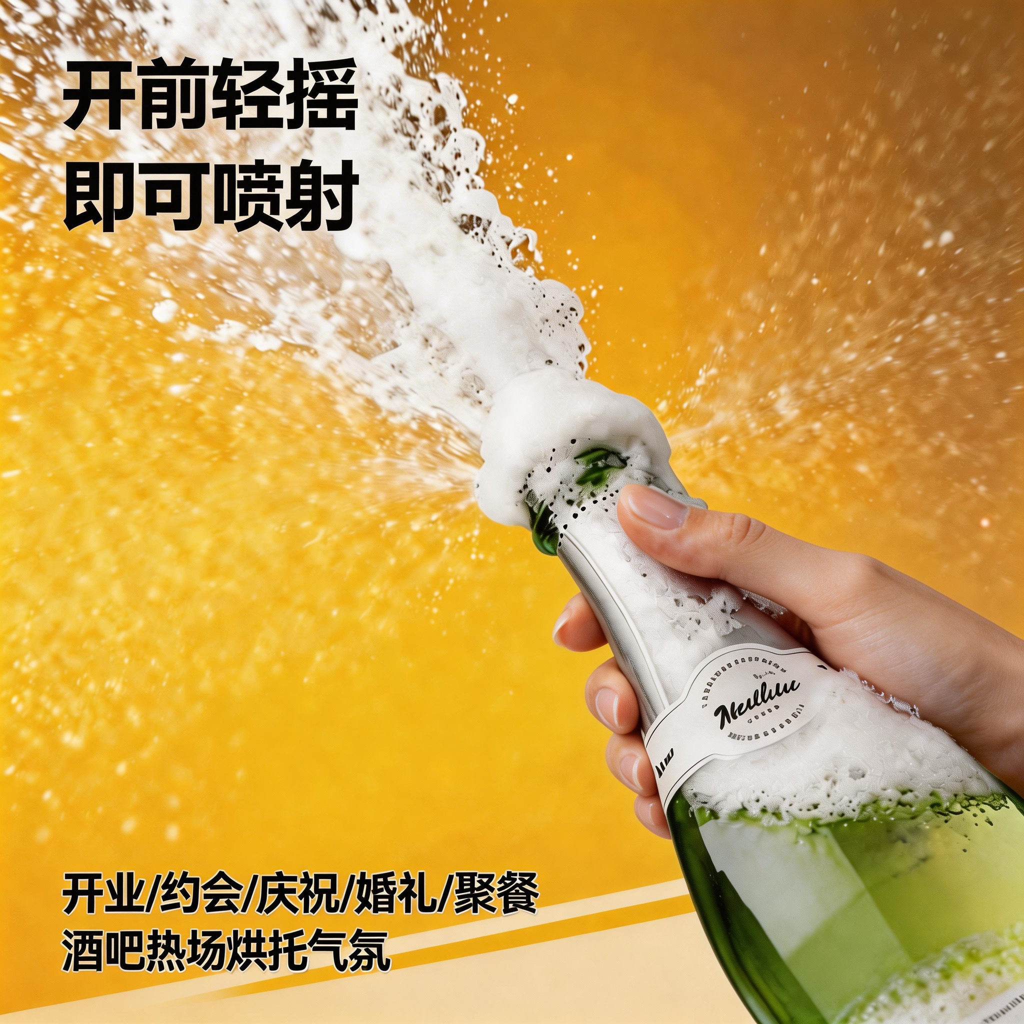 网红婚礼香槟酒开业比赛喷射气泡酒年会庆祝低度葡萄酒果酒起泡酒