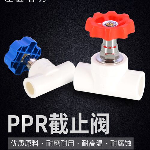 PPR截止阀20/25/32mm热熔管阀门阀芯开关配件自来水管闸阀截水阀