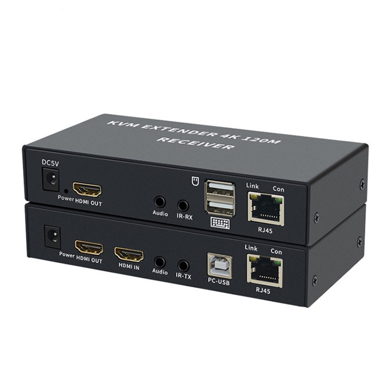 4K HDMI KVM 120M 延伸器 带红外音频 金属外壳 延长120M
