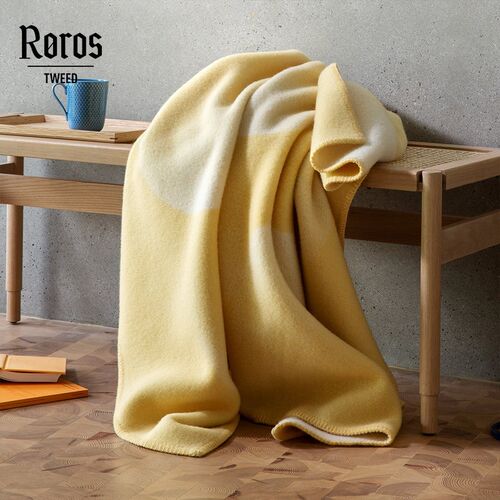 挪威Roros Tweed双面盖毯羊毛毯披肩北欧沙发毯秋冬季卧室午睡毯