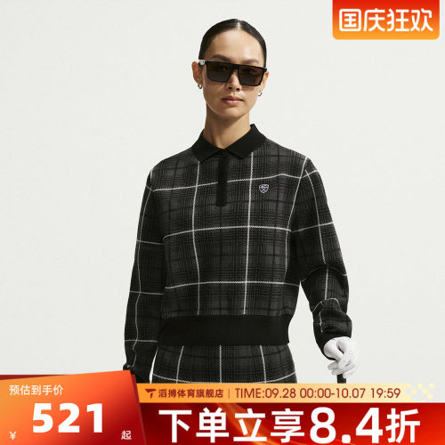 NIKE耐克女子AS NK FF PLAID LS POLO运动休闲长袖T恤IQ2694-010