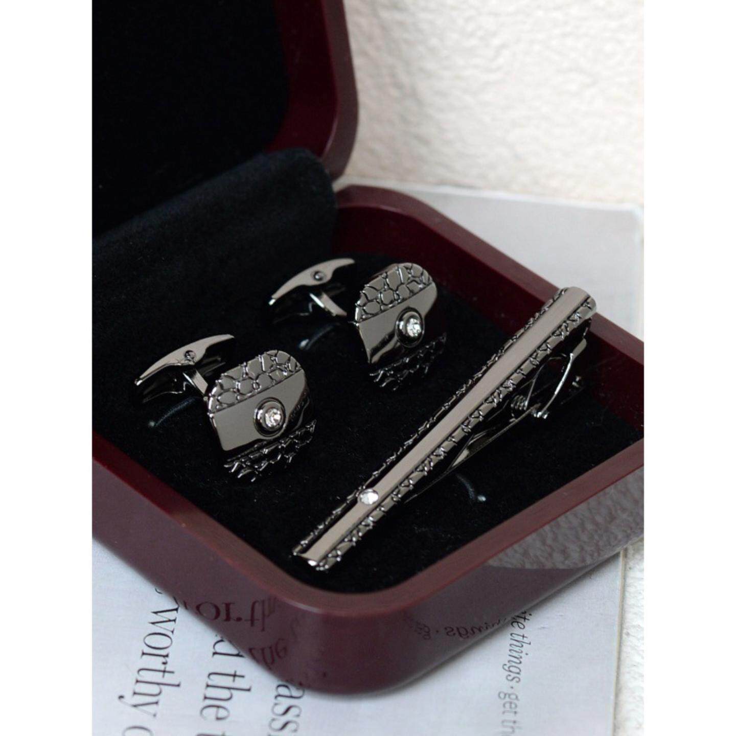 领带夹袖扣套装时尚男士配饰高档商务别针法式衬衣扣子