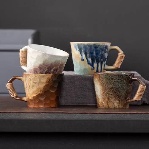 日式窑变粗陶宅寂风咖啡杯