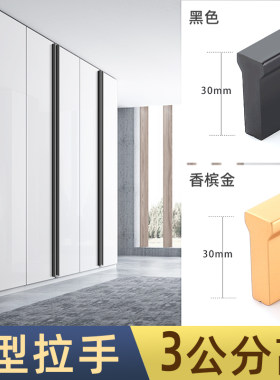 定制T型高度30柜门拉手一门到顶轻奢简约通体加长衣柜门把手现代