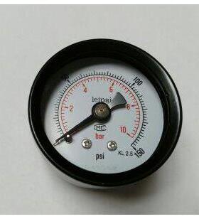 leipai轴向背接入压力表 直径40mm 压力0～10bar 0～150psi ZG1/4
