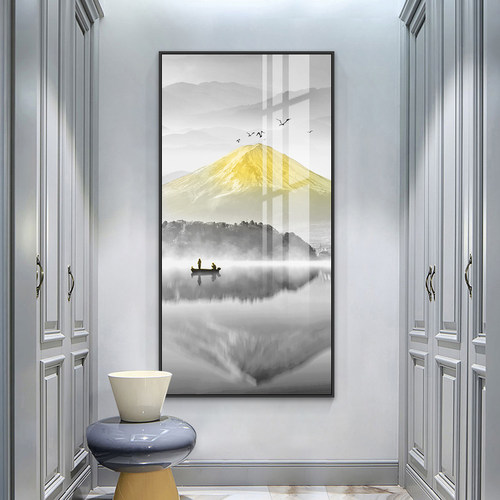 玄关装饰画走廊竖版入门北欧式过道进门壁画挂画玄幻背景墙画