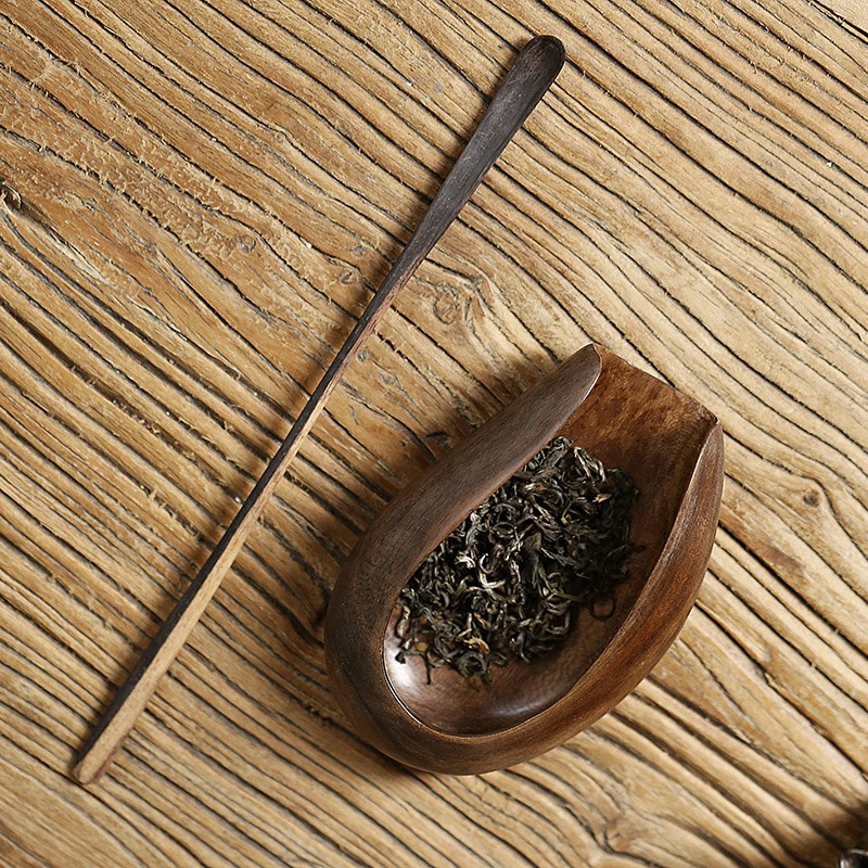 天然实木茶则纯手工赏茶荷创意茶铲茶拔茶道六君子配件禅意分茶器