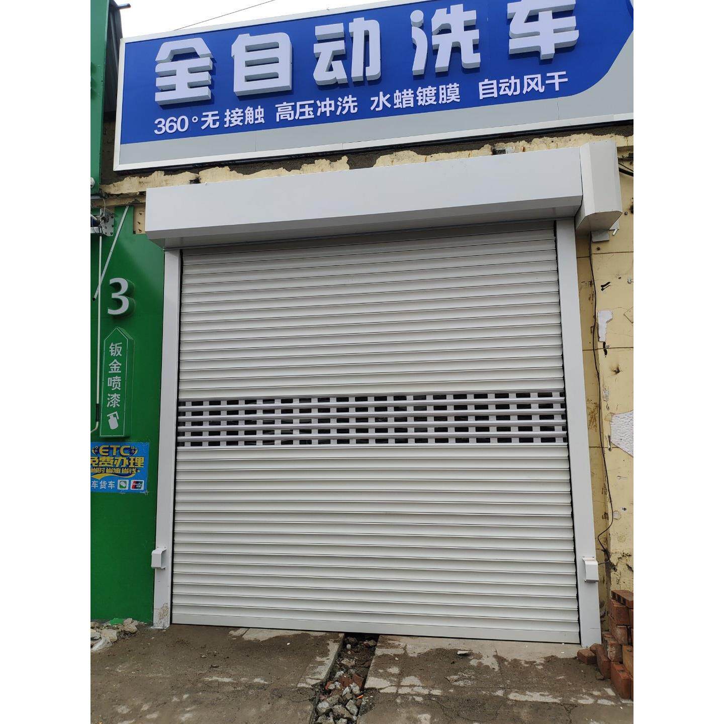 鑫福77得电动车库门抗风门透明安水晶控卷帘门遥卷天津地区测帘量