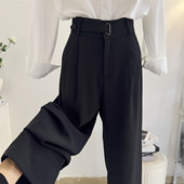 宽松直筒裤 阔腿裤 女2026春夏高腰窄版 通勤气质休闲西裤 垂感西装 裤