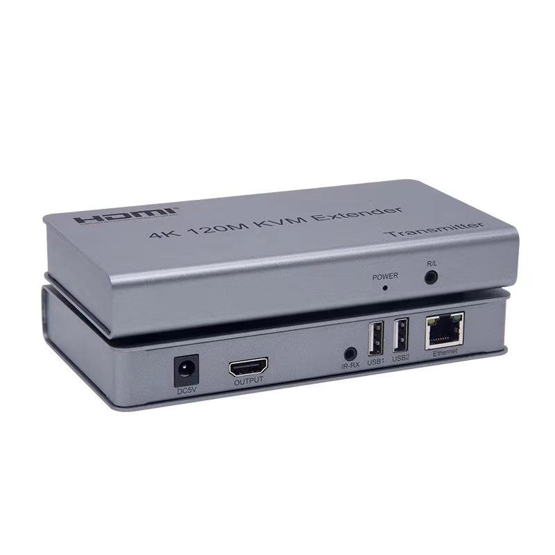 HDMIKVM网线延长器120米/200M转网口RJ45网络USB鼠标信号放大器