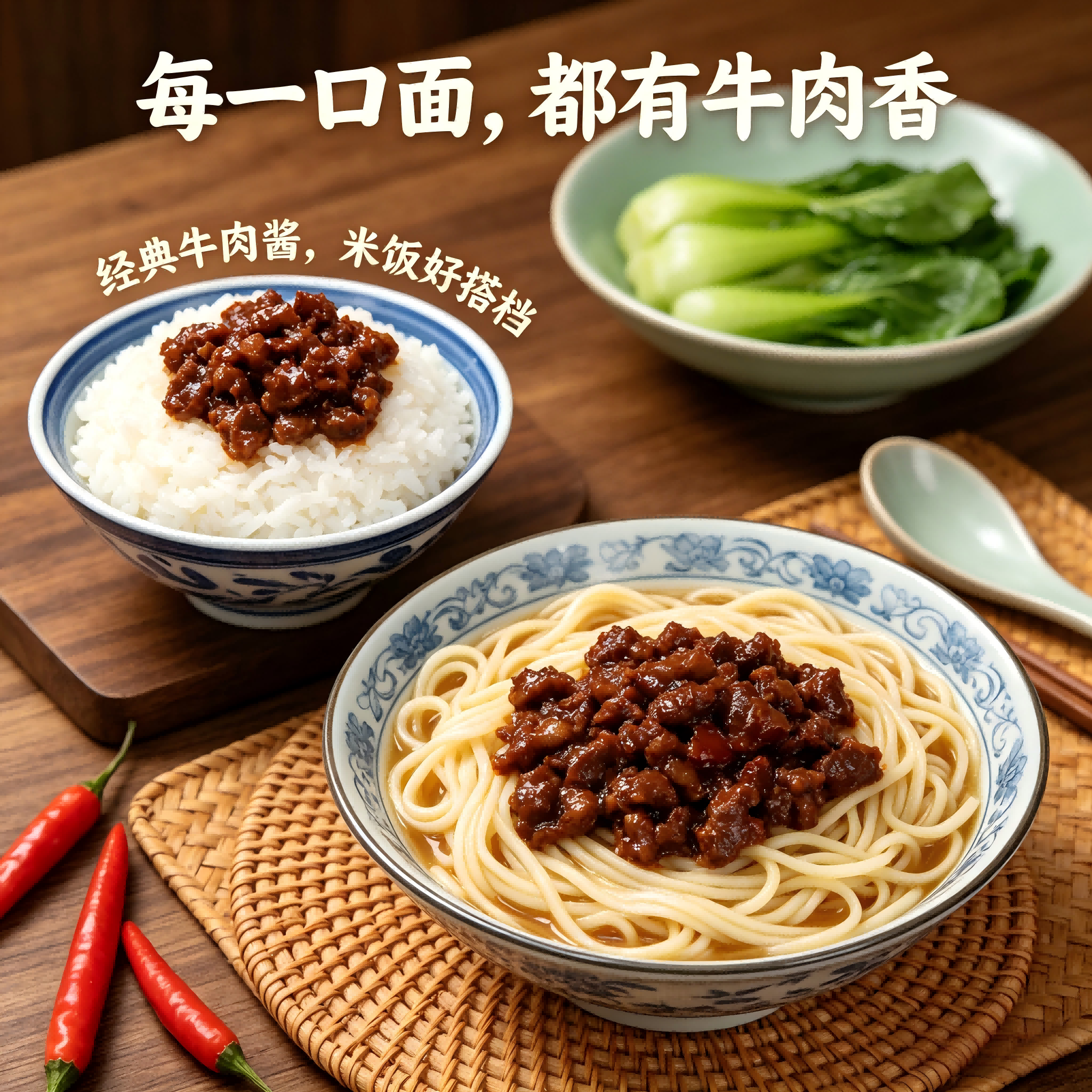 香辣牛肉酱真材实料大粒牛肉拌饭拌面夹馍家用即食调味下饭菜