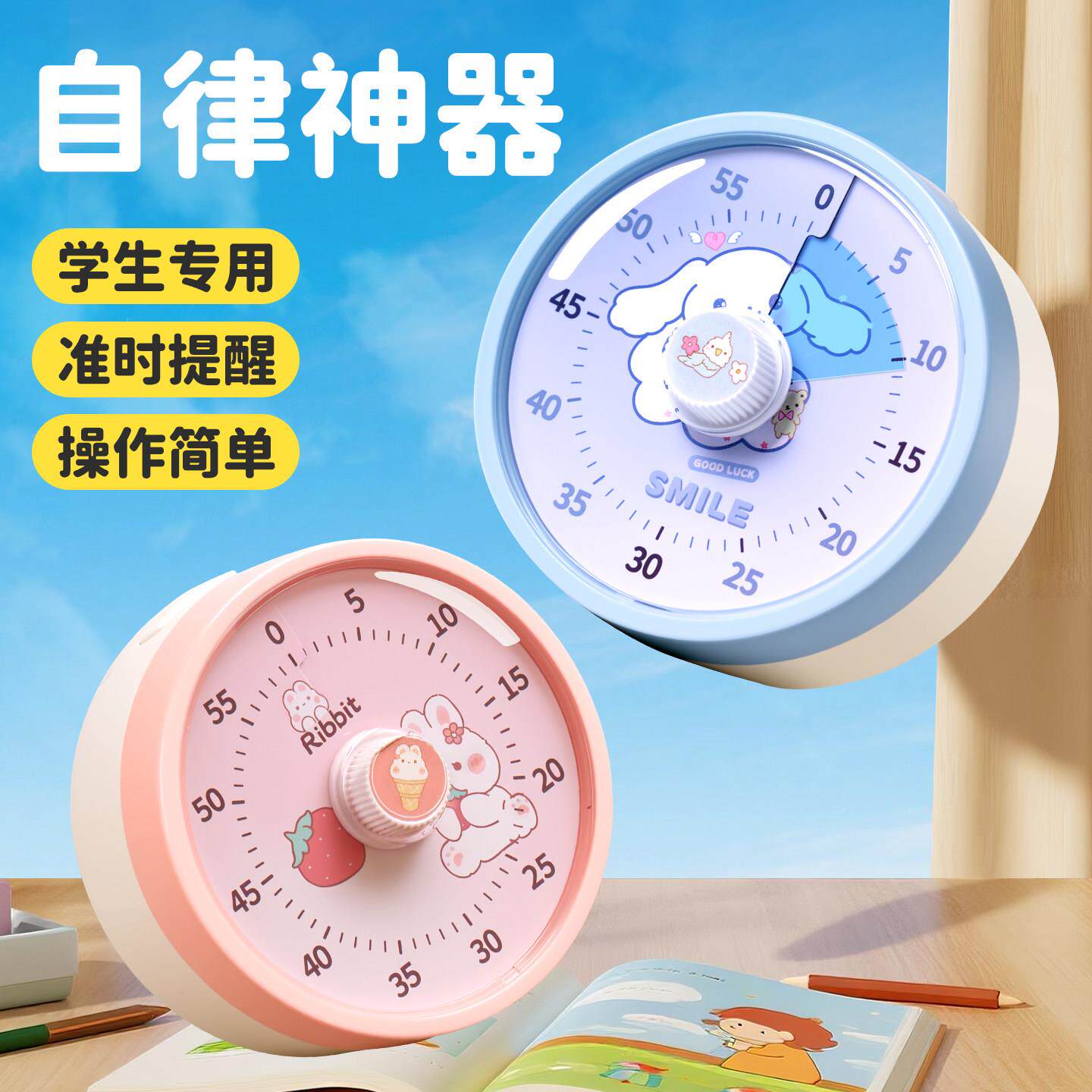 计时器小学生专用自律神器提儿作童业习时间管理静音倒定时LMY-FX