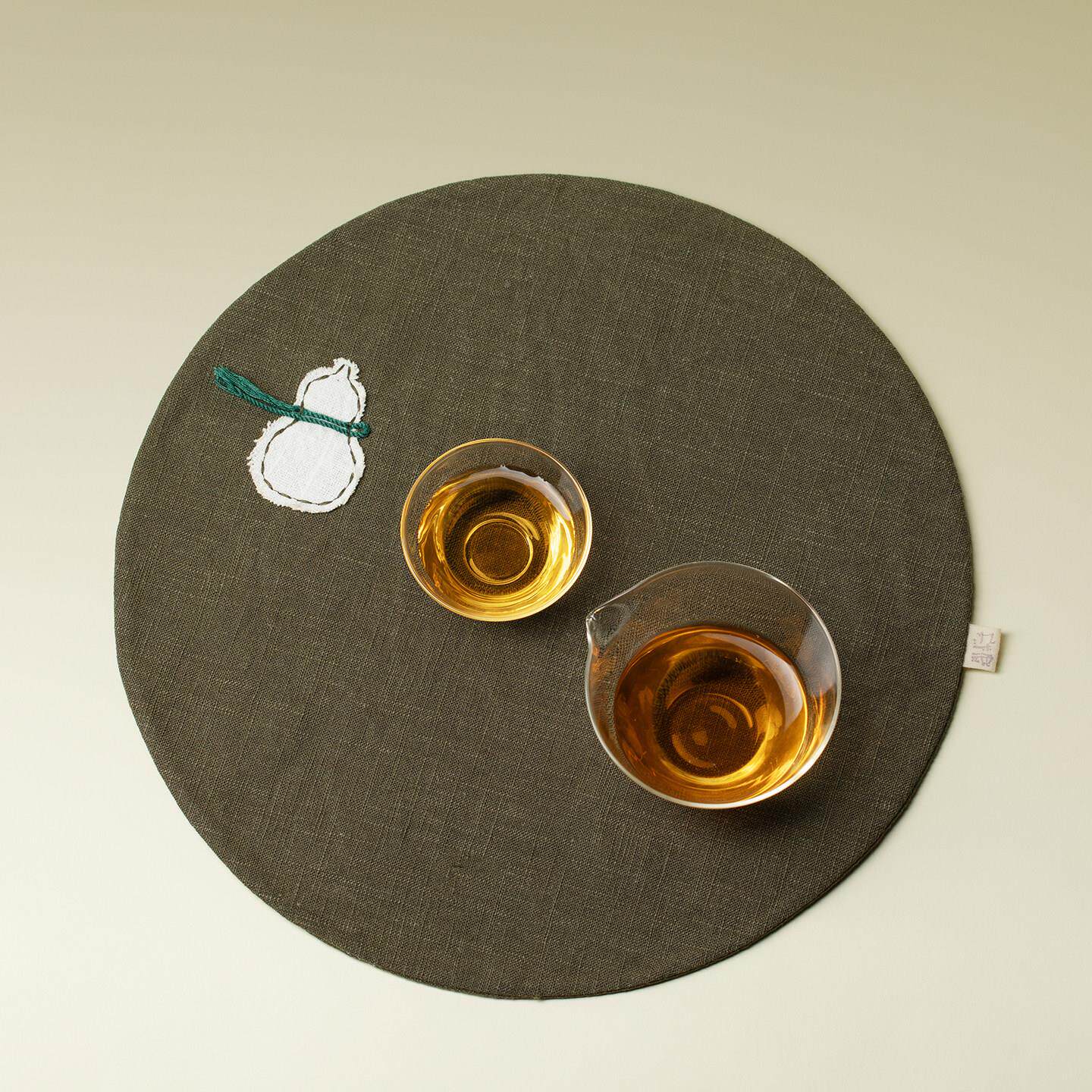落复古文艺无苏圆形茶席日式复古茶垫棉麻流茶件道配茶壶垫88-000