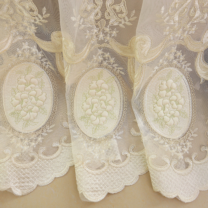 新款欧式雪尼尔刺绣窗帘窗纱高档客厅卧室遮光加厚成品定制落地窗