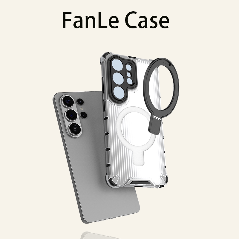 透白适用三星s26ultra手机壳磁吸s25+光栅支架防摔s24u专用23plus镜头全包Galaxy气囊磨砂新带支架保护套商务