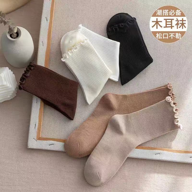 春日洛丽塔蕾丝防臭中筒袜