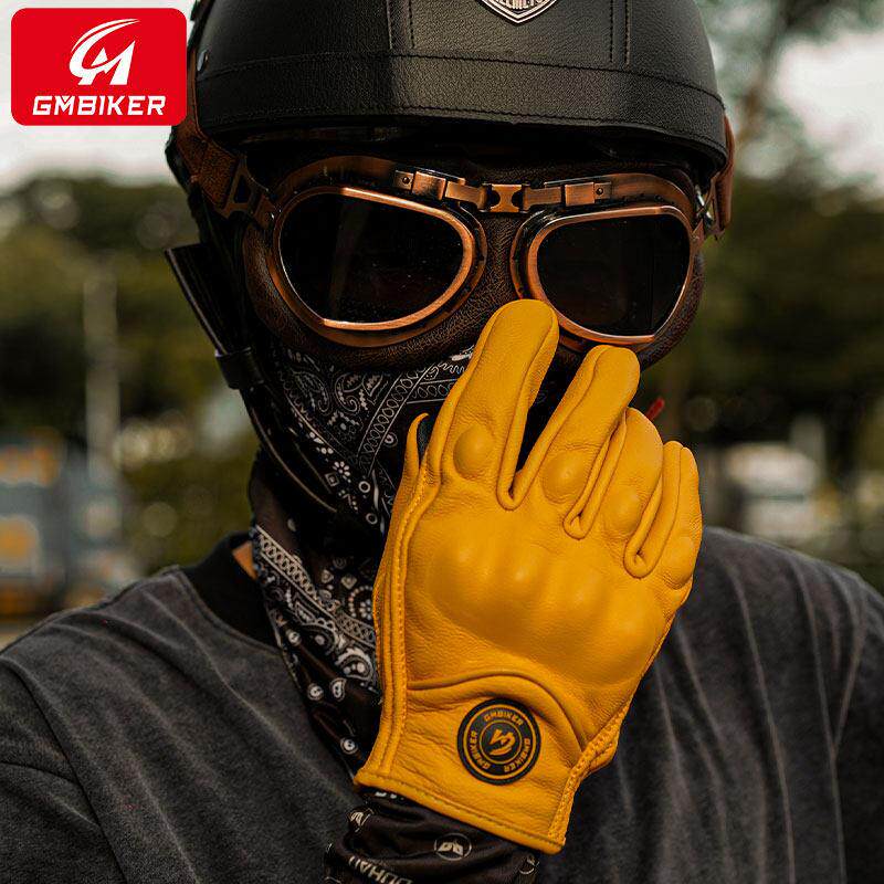 摩托车手套冬季防摔机车骑行覆古四季透气骑士装备真皮触屏男女款