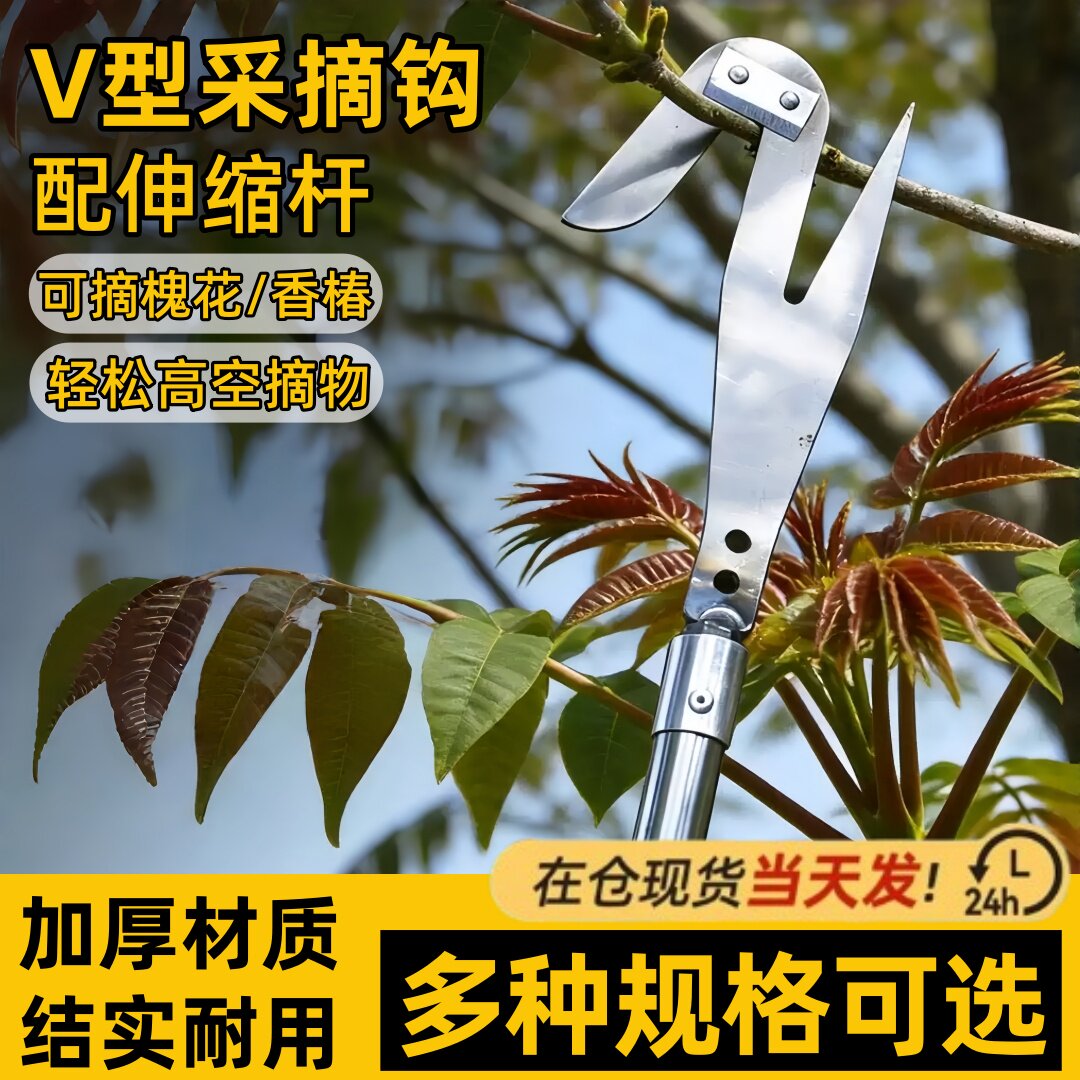 新款香椿槐花采摘神器V型钩图片