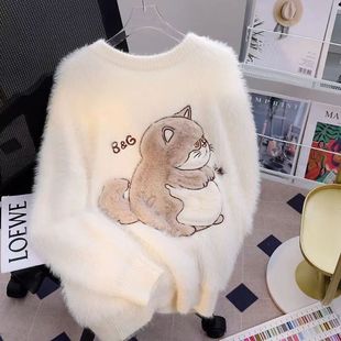 软糯舒适见年龄毛衣外套女秋冬新款少女慵懒风针织衫宽松休闲上衣