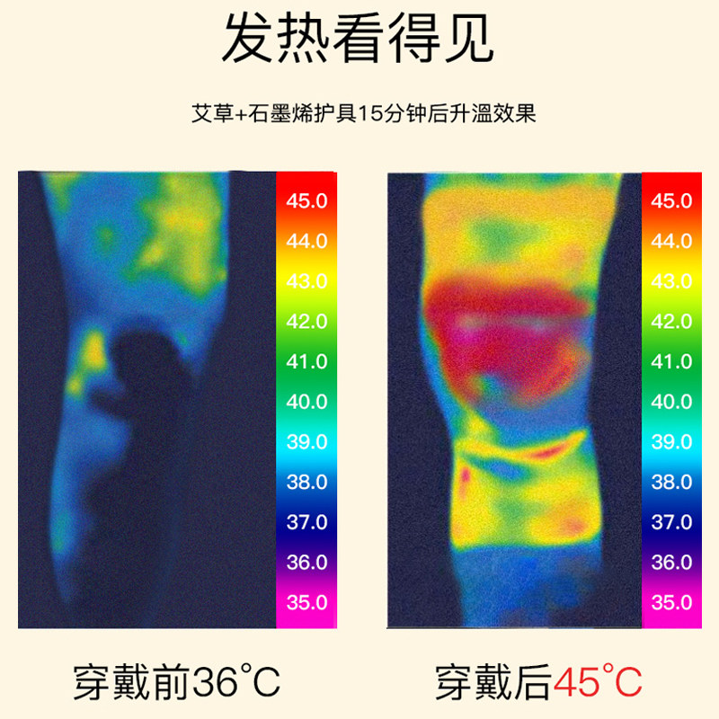 石墨烯艾草护膝盖套保暖老寒腿关节发热防寒绑带护腿男女秋冬神器