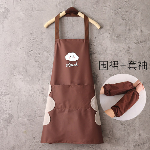 擦手厨房家用围裙女夏季薄款防水防油工作服定制logo印字餐饮专用