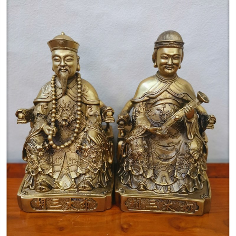 飞龙纯铜胡三太爷太奶像黄三太爷太奶铜像黄铜家用工艺品摆件