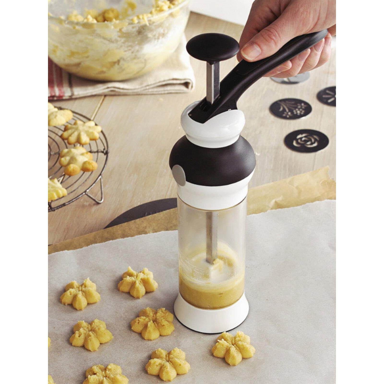 美国OXO硅胶曲奇枪手工饼干机裱花嘴家用DIY造型西点烘焙模具套装