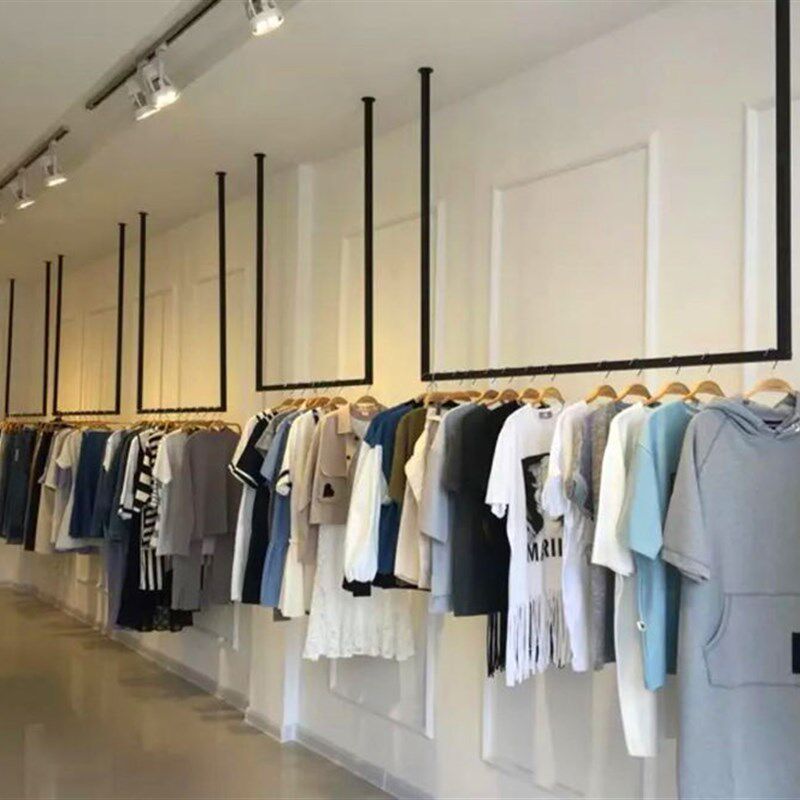 铁艺上墙壁挂服装展示架服装店吊顶房顶服装挂衣架男女装货架包邮